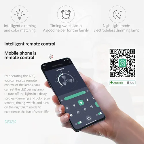 Vista 6 de Bevenus Ventiladores de techo con luces, moderno ventilador de techo de montaje empotrado con control remoto/aplicación, ventilador de techo LED