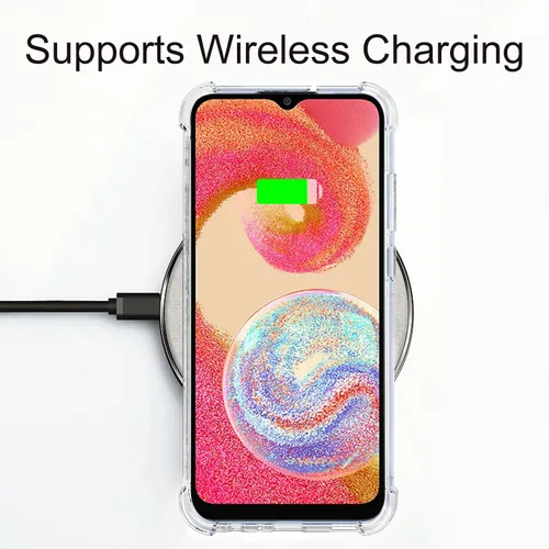 Vista 5 de Osophter Para Samsung Galaxy A04E Caso: Transparente Transparente Con Protector De Pantalla TPU Absorción De Golpes Flexible Cubierta Del Teléfono