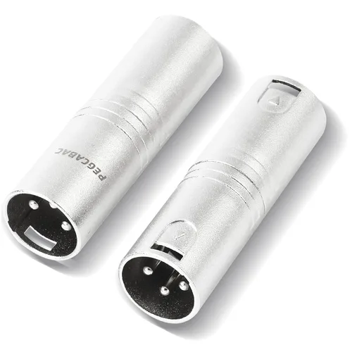 Vista 7 de 2-Pcs XLR Macho a 1/4" 6.35mm TS Macho Adaptador Plata