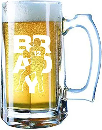 Vista 5 de Hat Shark Taza de cerveza gigante grabada con láser, jarra de cerveza de 28 onzas, jugador atlético de deportes de fútbol (Allen #17)