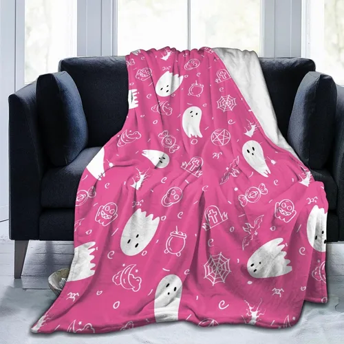 Vista 12 de Manta de Halloween de franela de forro polar suave, ligera, acogedora, cálida y linda, manta de felpa linda, manta para sala de estar, decoración
