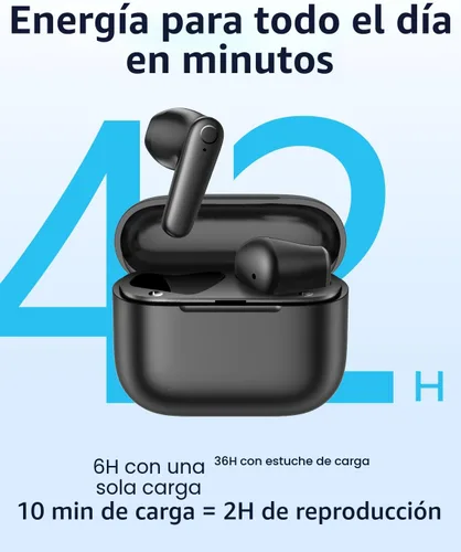 Vista 4 de kurdene Auriculares inalámbricos Bluetooth, Bluetooth 5.4, auriculares de 42 horas de reproducción larga con micrófonos para llamadas claras