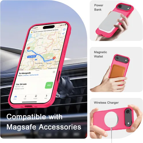 Vista 110 de Funda para Google Pixel 10 Pro XL, cubierta magnética mate, color negro Fit for MagSafe, Screen Protector included, Shockproof Military Grade