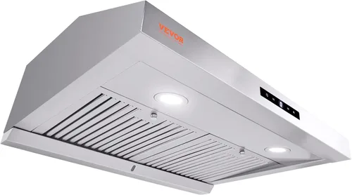 Vista 10 de VEVOR Campana extractora para debajo del gabinete, filtro permanente de acero inoxidable con motores duales, ventilación de estufa de cocina de 30