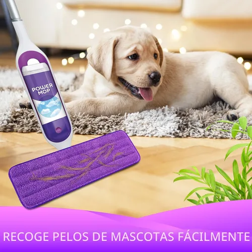 Vista 6 de Reusable Power Mop Refills Pads Compatible with Swiffer PowerMop Paquete de 4 (morado)