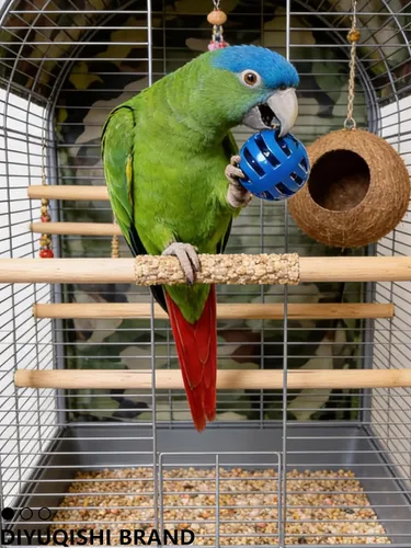 Vista 8 de Paquete de 10 juguetes para pájaros para loros, ratán natural y bolas