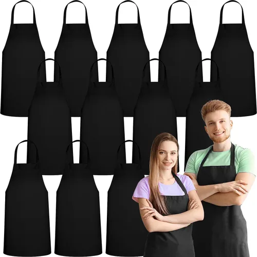 Vista 8 de GREEN LIFESTYLE Paquete de 3 delantales de servidor con 3 bolsillos - Delantal de cintura, delantal de camarera para mujeres y hombres, resistente