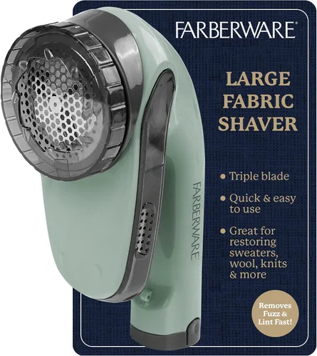 Vista 10 de Farberware Removedor de Pelusa Grande Afeitadora de Tela – Afeitadora de Pelusa a Batería con Cuchillas Triples para Ropa, Afeitadora de Suéter