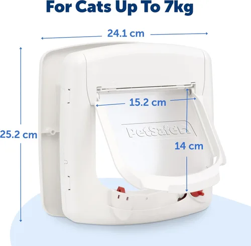 Vista 6 de PetSafe, Solapa magnética de lujo para gatos, entrada selectiva, bloqueo de 4 vías, color blanco