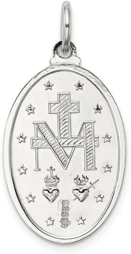 Vista 4 de Diamond2Deal Colgante de medalla milagrosa de plata de ley 925, joyería fina para mujer (L- 1.181 in W- 0.630 in), No es una piedra preciosa