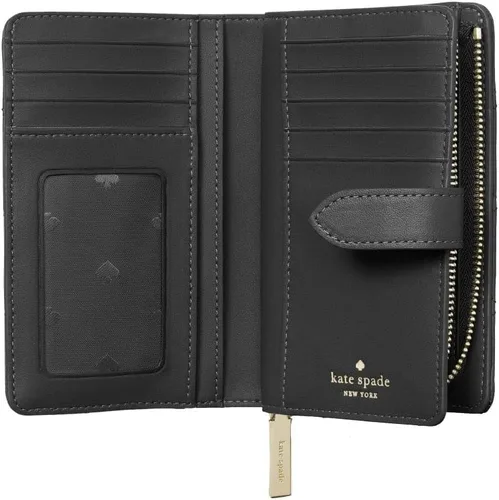 Vista 2 de Kate Spade - Cartera para mujer Carey en piel acolchada suave, Negro -, Compacto Bi-fold