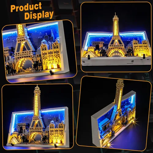 Vista 2 de Vaodest Juego de luz LED para Lego Paris City of Love 21064, diseño y configuración compatible con Lego 21064 Set