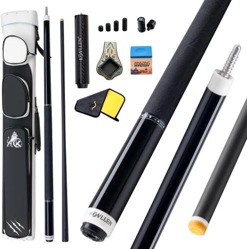 Vista 14 de KONLLEN Carbon Fiber Pool Cue, Low Deflection Shaft with Pro Taper 1.0 Taco negro