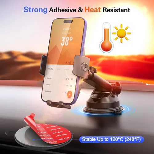 Vista 4 de Disco de montaje para tablero de instrumentos para ventosa, 3.740 in (3.74 pulgadas), disco adhesivo resistente al calor 3M para soporte