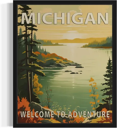 Vista 7 de Póster artístico de paisaje del estado de Alabama, decoración artística de paisaje retro de estados, pintura de montaña y paisaje de aventura