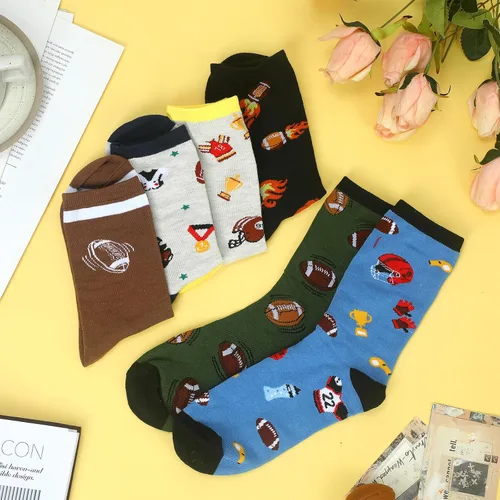 Vista 4 de 6 pares de calcetines de fútbol novedosos para niños de 8 a 12 años, calcetines atléticos de fútbol, regalos de béisbol, regalos para niños