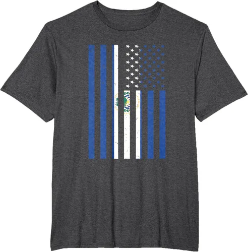Vista 18 de El Salvador Shirt - El Salvador USA America Flag Men Women T-Shirt
