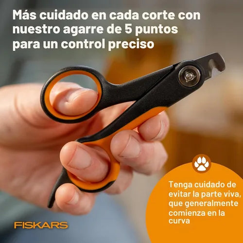 Vista 4 de Fiskars Cortauñas para mascotas, recortadores de uñas pequeños para gatos