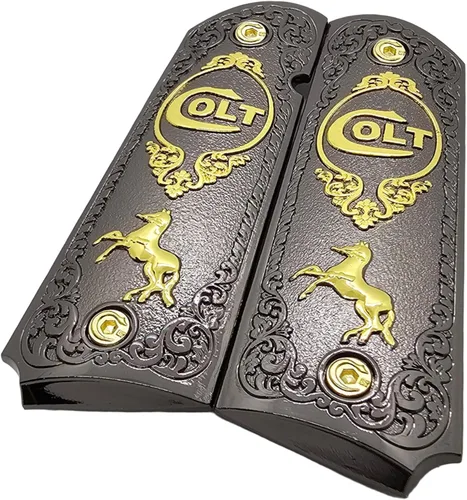 Vista 3 de Tek_Tactical Nuevo COLT 1911 - Puños de tamaño completo, color negro y doradoF