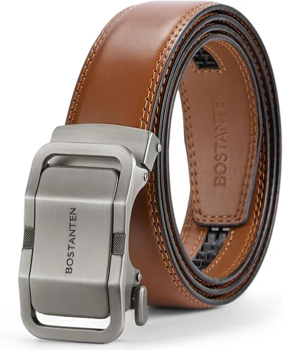 Vista 14 de BOSTANTEN - Cinturón de cuero para hombre con hebilla de rátchet para vestir y casual con hebilla ajustable, corte para adaptarse
