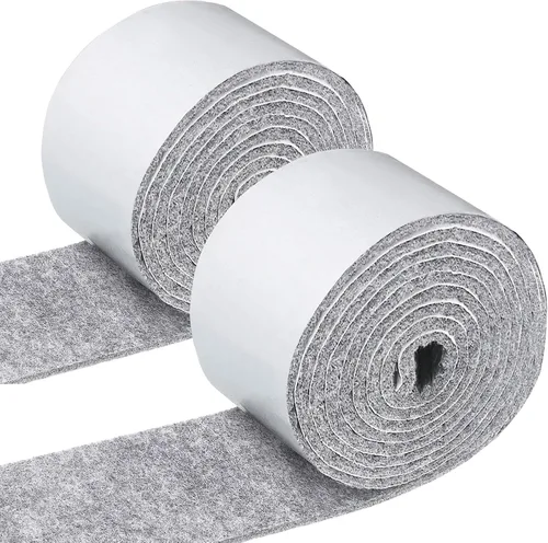 Vista 16 de Shappy Paquete de 2 tiras de fieltro con parte trasera adhesiva, rollo de cinta de fieltro, antideslizantes, autoadhesivas, cortables para muebles