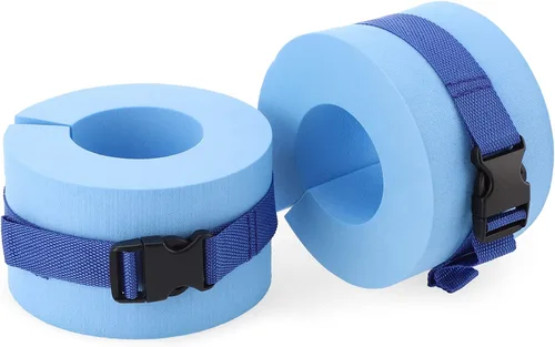Vista 2 de Juego de 2 pulseras acuáticas de natación, pesas de agua para ejercicios de piscina, pesas de piscina para ejercicio acuático, equipo de ejercicios