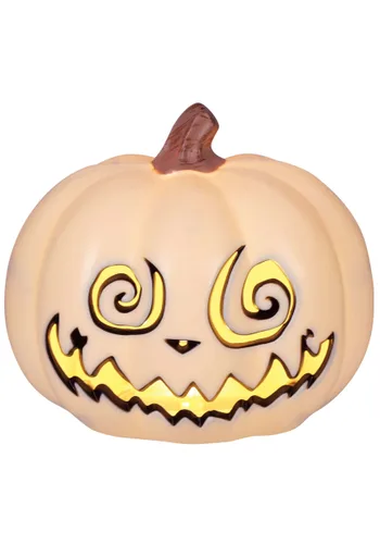Vista 2 de Decoración de Calabaza Jack O' Lantern Giratoria Iluminada de 5 Pulgadas Multicolor