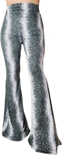 Vista 58 de ShopMyTrend - Pantalones de yoga largos con piernas anchas y acampanadas estilo palazzo, con cintura alta, para mujer