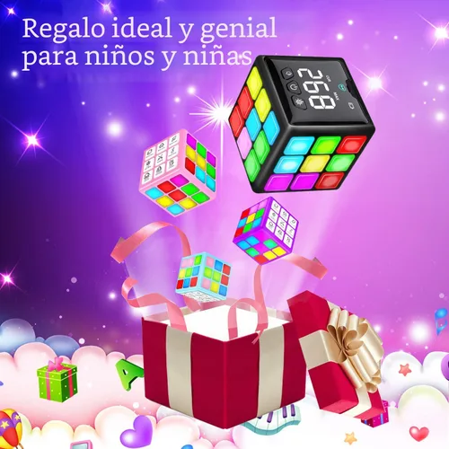 Vista 8 de Xinbeiya Cubo de Juego Portátil Recargable - 15 Divertidos Juegos de Cerebro y Memoria con Pantalla de Puntuación - Regalos de Navidad, Pascua
