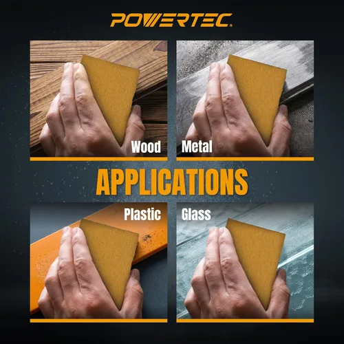 Vista 8 de POWERTEC PSA - Juego de rollos de papel de lija, 2-3/4 pulgadas x 20 yardas (grano 80/120/220/320, 5 yardas cada uno), rollo de lijado de longboard
