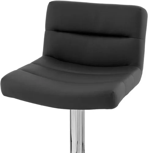 Vista 8 de Zuri Muebles enrejado ajustable altura giratoria taburete de bar sin brazos con base cromada - negro