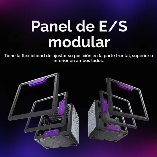 Vista 9 de Cooler Master MasterBox Q300L Torre Micro-ATX con filtro de polvo de diseño magnético, panel lateral acrílico transparente, E/S ajustable y flujo