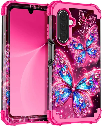 Vista 86 de Miqala Funda para Galaxy A14 5G, que brilla en la oscuridad, tres capas, resistente, a prueba de golpes, protección completa, parachoques