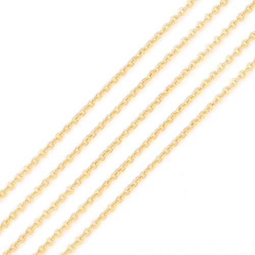 Vista 15 de BEADIA - Cadenas planas bañadas en oro de 18 quilates, 3 mm, 2 metros para la fabricación de joyas