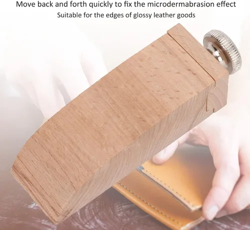 Vista 5 de TOPINCN Soporte para papel de lija de haya, bloques de lijado, herramientas de cuero hechas a mano, bloque de lijado de madera, madera sin terminar