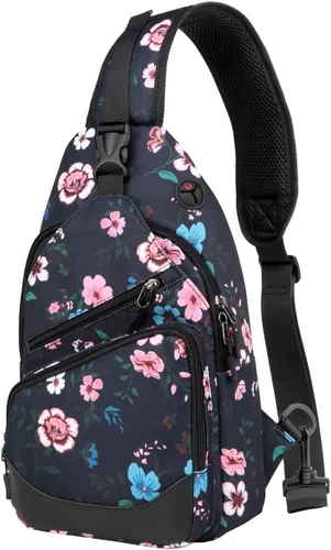 Vista 8 de VASCHY Bolso bandolera para hombres y mujeres, una correa sobre el hombro, mochila cruzada para el pecho, para senderismo, viajes, exteriores