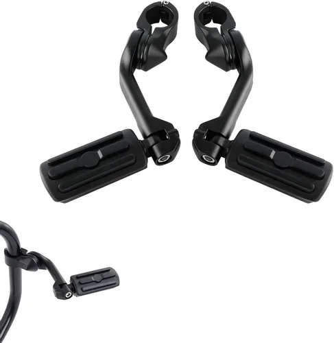 Vista 18 de XFMT - Estribos de color negro mate para motocicleta, 1.25 pulgadas, incluye kit de montaje