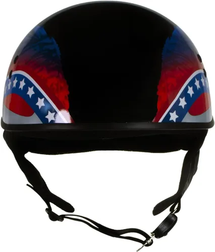 Vista 5 de Hot Leathers HLT68 Eagle Wings Black Advanced DOT - Casco de calavera para motocicleta, para hombres y mujeres