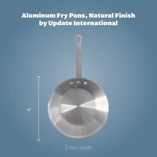 Vista 2 de Update International Sartén de aluminio con acabado natural de 10 pulgadas (78851)