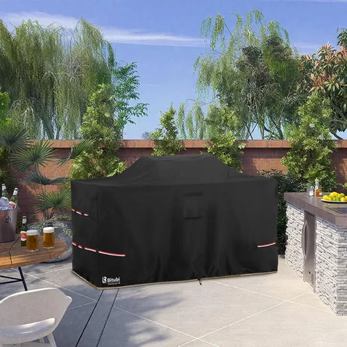 Vista 6 de Bitubi Cubierta para Parrilla de Isla de 78 Pulgadas - 600D Impermeable de Servicio Pesado Protección para Todo Tipo de Clima Cubierta de Parrilla