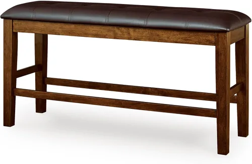 Vista 23 de Signature Design by Ashley Haddigan - Banco de comedor tapizado tradicional, color marrón oscuro