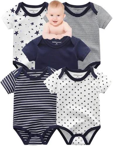 Vista 2 de Kiddiezoom Conjunto de ropa unisex de manga corta para bebé recién nacido