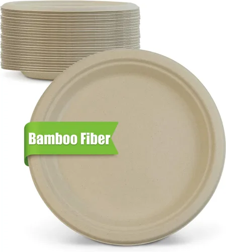 Vista 12 de Green Earth, Platos compostables de 10 pulgadas, 125 unidades, fibras de bambú naturales, vajilla diaria – Biodegradable, desechable, forma ovalada