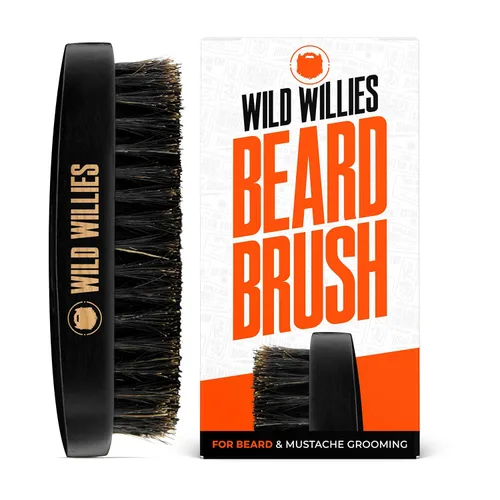 Vista 8 de Wild Willies - Kit de cepillo y bálsamo para barba de cerdas de jabalí, acondicionador sin enjuague Cerdas de jabalí auténticas, acondicionador