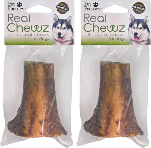 Vista 18 de Pet Factory Golosinas masticables para perros, 100% fabricadas en Estados Unidos, huesos anudados de 4 pulgadas, sabor a pollo, 18 unidades/1 paquete