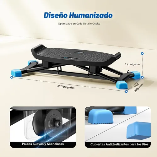 Vista 9 de MERACH Balance Board for Adults, Rocking Stepper with Resistance Bands, Portable Wobble Board Featuring LCD Monitor, 300 lbs Capacity Ski Balance