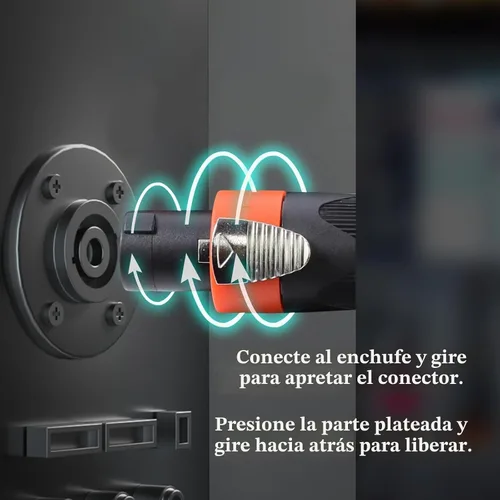 Vista 4 de HBU Paquete de 2 cables Speakon True de 4 conductores de 3 pies, cable Speakon de 4 polos a SpeakON - Amplificador de escenario PA DJ de 12 AWG a
