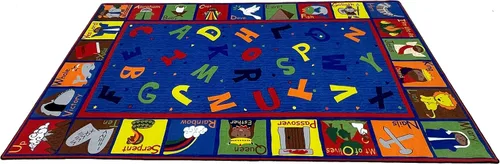Vista 6 de KidCarpet - Alfombra bíblica para escuela dominical con ABC, rectangular de 6 x 8 pies 6 pulgadas Escuela Dominical