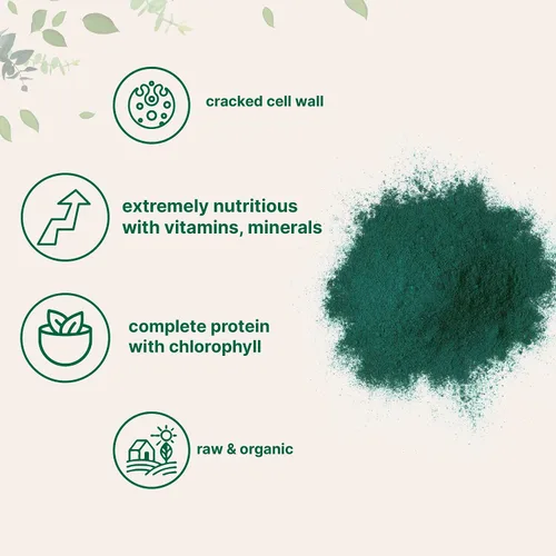 Vista 3 de Micro ingredientes USDA, Chlorella en polvo, orgánico, 1.1 libra, El mejor alimento, rico en vitaminas y proteínas, 8 onzas, 1