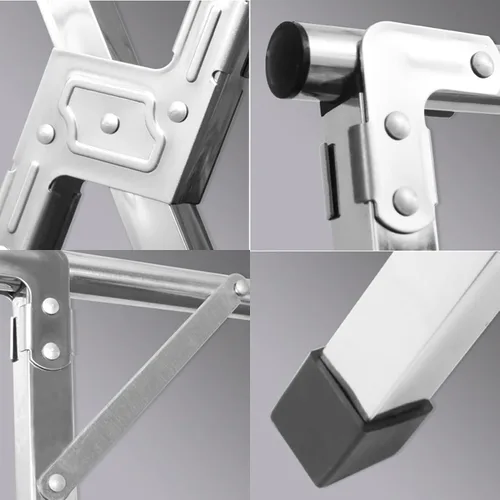 Vista 4 de Estante de secado de ropa retráctil de acero inoxidable, estante de secado portátil plegable resistente, estante de lavandería para balcón, longitud